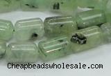 CRU133 15.5 inches 8*13mm column green rutilated quartz beads