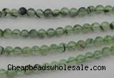 CRU145 15.5 inches 4mm round green rutilated quartz beads