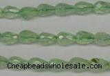 CRU170 15.5 inches 6*10mm faceted teardrop green rutilated quartz beads