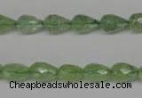 CRU171 15.5 inches 7*10mm faceted teardrop green rutilated quartz beads