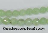 CRU201 15.5 inches 8mm faceted round green rutilated quartz beads