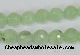 CRU204 15.5 inches 14mm faceted round green rutilated quartz beads