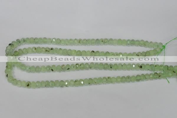 CRU206 15.5 inches 5*8mm faceted rondelle green rutilated quartz beads