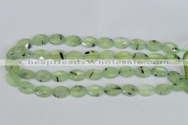 CRU207 15.5 inches 13*18mm faceted oval green rutilated quartz beads