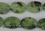 CRU208 15.5 inches 15*20mm faceted oval green rutilated quartz beads