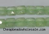 CRU212 15 inches 10*10mm faceted square green rutilated quartz beads