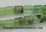 CRU225 15.5 inches 9*11mm tube green rutilated quartz beads