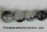 CRU321 15.5 inches 8mm - 16mm round black rutilated quartz beads