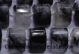 CRU348 11*15*15mm faceted triangle black rutilated quartz beads