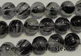 CRU503 15.5 inches 10mm round black rutilated quartz beads wholesale