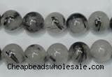 CRU53 15.5 inches 10mm round black rutilated quartz beads wholesale