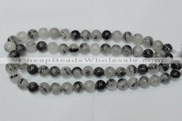 CRU53 15.5 inches 10mm round black rutilated quartz beads wholesale