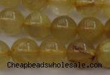 CRU604 15.5 inches 10mm round golden rutilated quartz beads