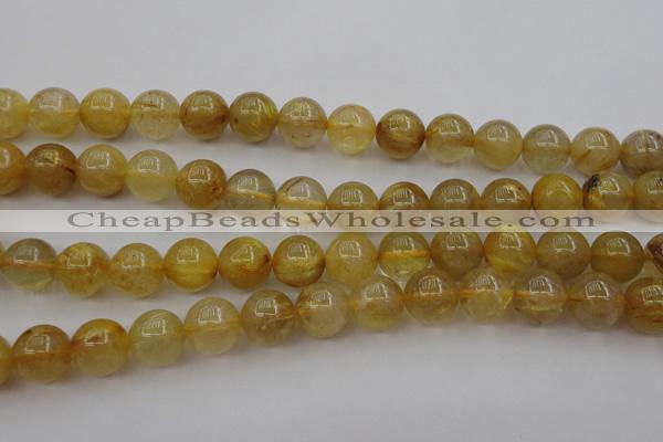 CRU606 15.5 inches 12mm round golden rutilated quartz beads