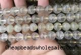 CRU632 15.5 inches 10mm round golden rutilated quartz beads