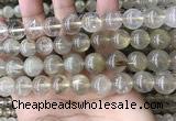 CRU634 15.5 inches 13mm round golden rutilated quartz beads