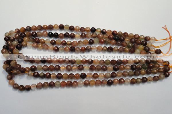 CRU651 15.5 inches 6mm round Multicolor rutilated quartz beads