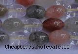 CRU760 15.5 inches 8*10mm rice Multicolor rutilated quartz beads