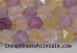 CRU772 15.5 inches 8mm faceted nuggets lavender amethyst & citrine beads