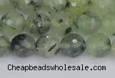 CRU802 15.5 inches 8mm faceted round prehnite gemstone beads