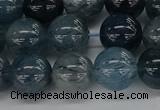 CRU862 15.5 inches 12mm round blue rutilated quartz beads