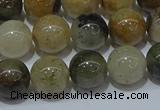 CRU903 15.5 inches 10mm round green rutilated quartz beads wholesale