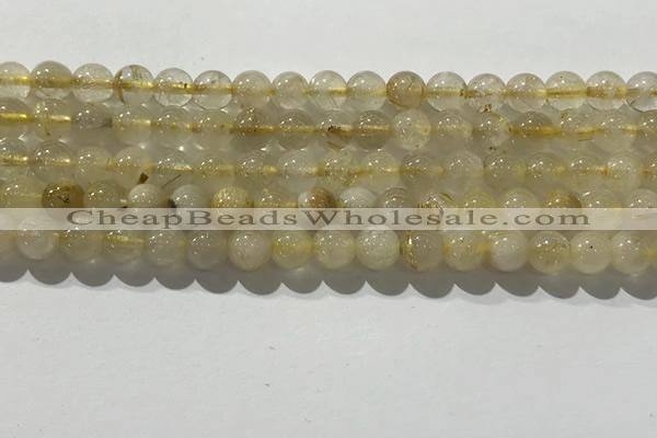 CRU926 15.5 inches 6mm round golden rutilated quartz beads wholesale