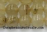 CRU951 15.5 inches 7mm round golden rutilated quartz beads