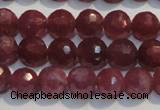 CRZ1011 15.5 inches 5.3mm - 5.8mm faceted round AAA grade ruby beads