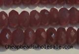 CRZ1018 15.5 inches 4*6mm faceted rondelle A grade ruby beads