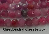 CRZ1120 15.5 inches 4mm faceted round natural ruby gemstone beads