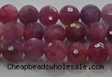 CRZ1121 15.5 inches 5mm faceted round natural ruby gemstone beads