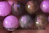 CRZ1132 15.5 inches 8mm faceted round ruby sapphire beads