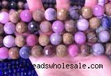 CRZ1145 15.5 inches 12mm faceted round ruby sapphire beads