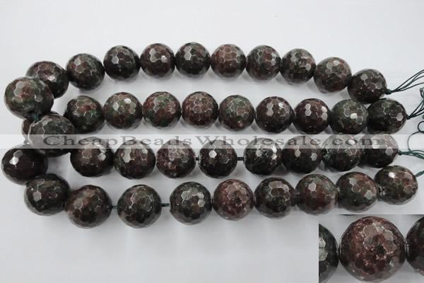 CRZ208 15.5 inches 20mm faceted round ruby zoisite gemstone beads