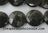 CRZ217 15.5 inches 20mm faceted coin ruby zoisite gemstone beads