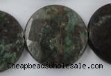 CRZ219 15.5 inches 30mm faceted coin ruby zoisite gemstone beads