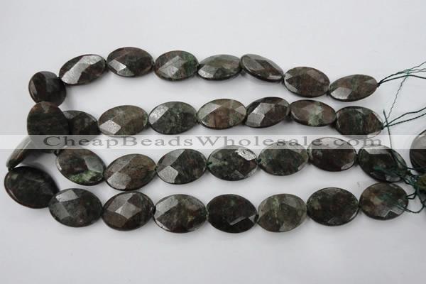 CRZ227 15.5 inches 18*25mm faceted oval ruby zoisite gemstone beads