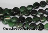 CRZ23 15.5 inches 8mm flat round ruby zoisite gemstone beads