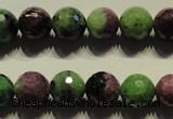 CRZ356 15.5 inches 12mm faceted round natural ruby zoisite beads