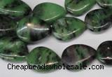 CRZ40 15.5 inches 13*18mm flat teardrop ruby zoisite gemstone beads