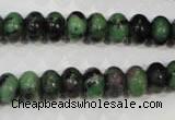 CRZ462 15.5 inches 7*10mm rondelle ruby zoisite gemstone beads