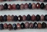 CRZ521 15.5 inches 3*4mm faceted rondelle natural ruby sapphire beads