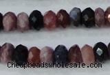 CRZ522 15.5 inches 4*6mm faceted rondelle natural ruby sapphire beads