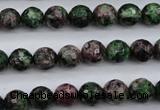 CRZ551 15.5 inches 9mm faceted round Chinese ruby zoisite beads