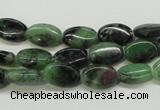 CRZ60 15.5 inches 8*12mm oval ruby zoisite gemstone beads