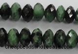 CRZ703 15 inches 6*10mm faceted rondelle ruby zoisite gemstone beads