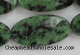 CRZ715 15 inches 20*40mm faceted oval ruby zoisite gemstone beads