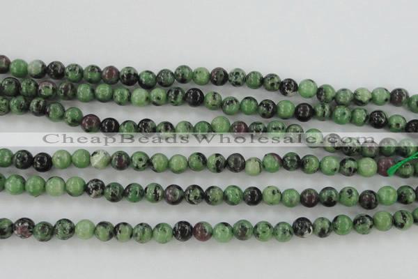 CRZ721 15.5 inches 6mm round ruby zoisite gemstone beads