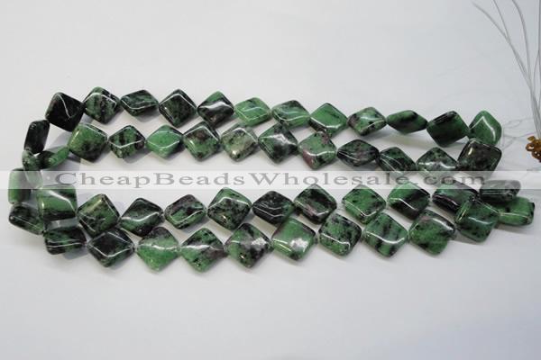 CRZ73 15.5 inches 14*14mm diamond ruby zoisite gemstone beads